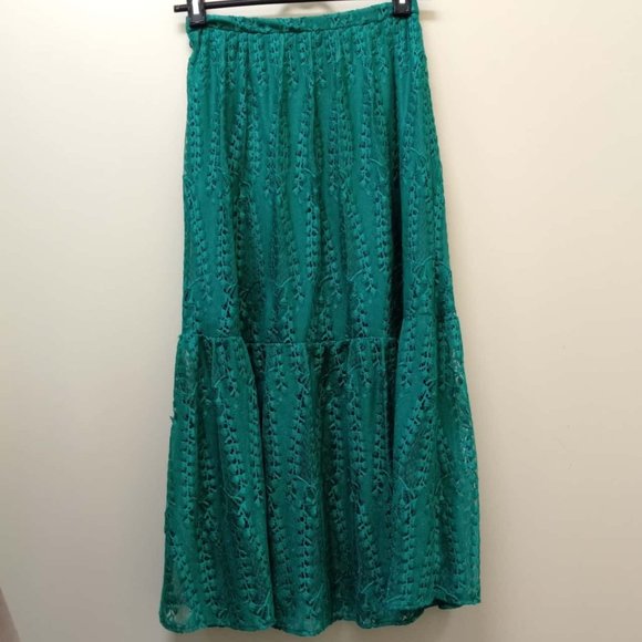 KOOKAI Chiquittita Esmeraldo Christmas Green High Waisted Midi Skirt NWT RRP$140 - Picture 10 of 10